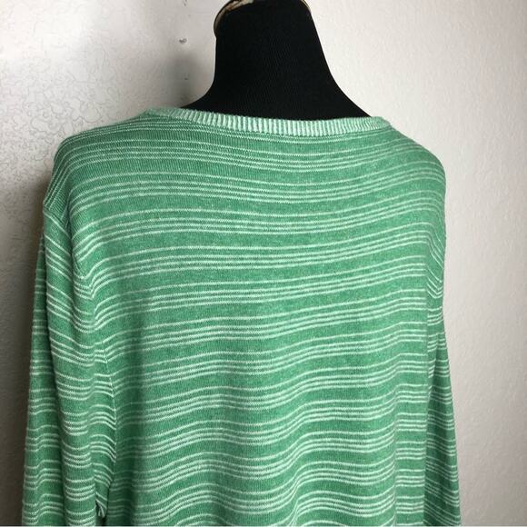 Soft Surroundings green and white striped tunic sweater size 3X - Picture 9 of 14